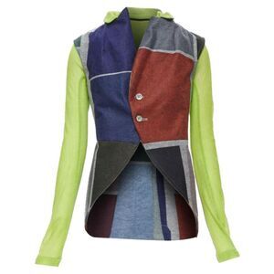 Pre Loved Comme Des Garcons Vintage Panelled Vest with Top Women multicolor |